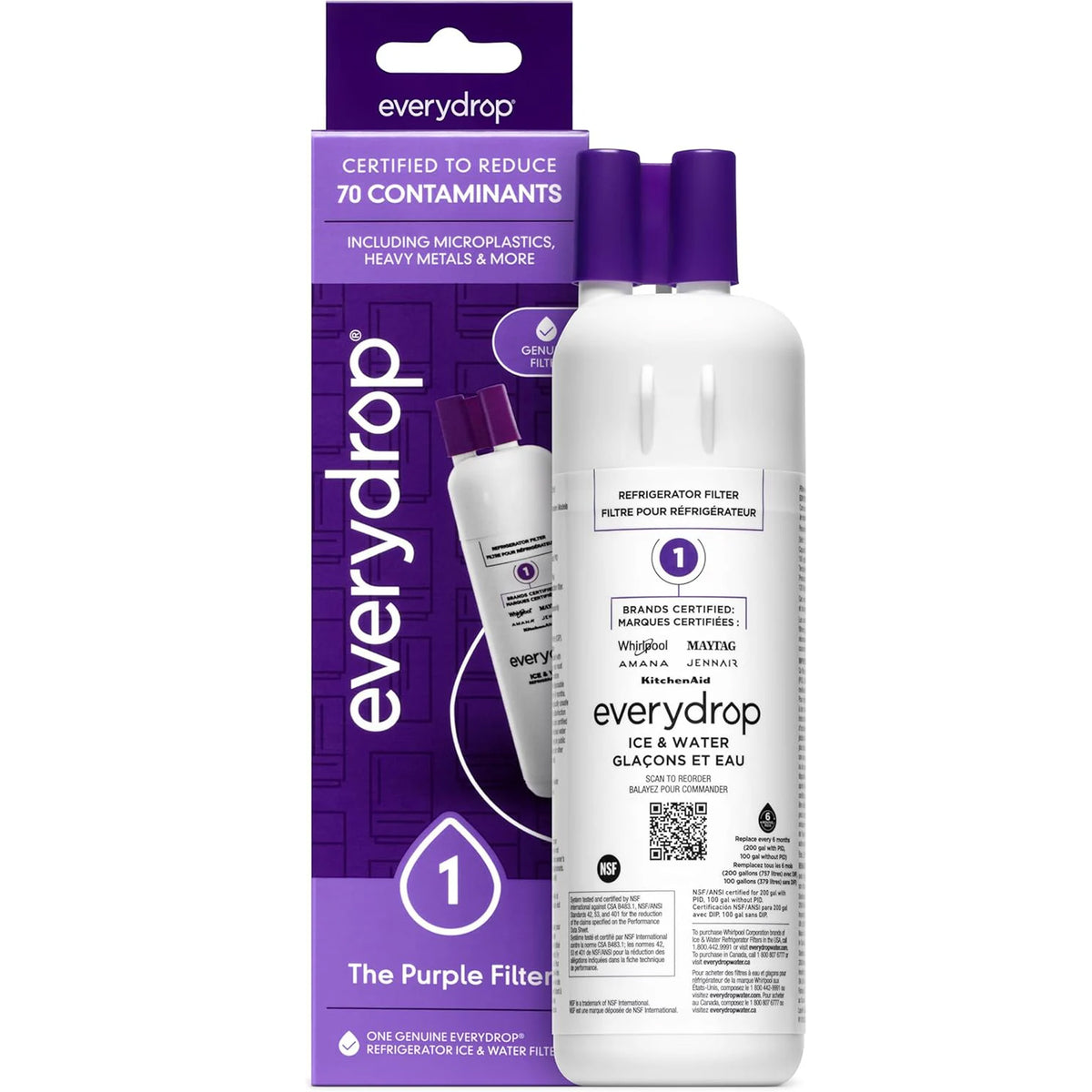 EDR1RXD1 Refrigerator Water Filter 1 - 2 Pack