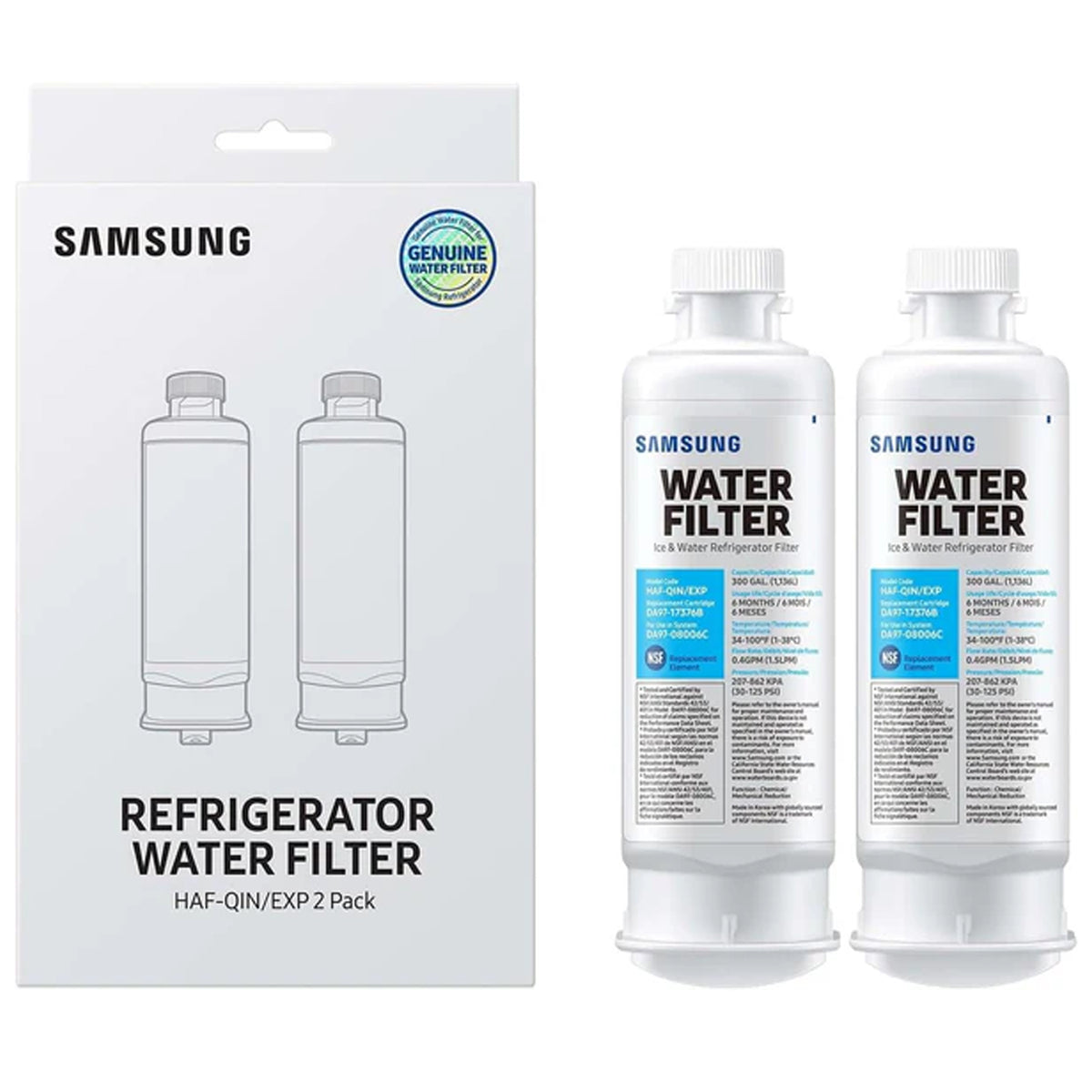 Samsung HAF-QIN-2P/EXP Refrigerator Water Filter - 2 Pack